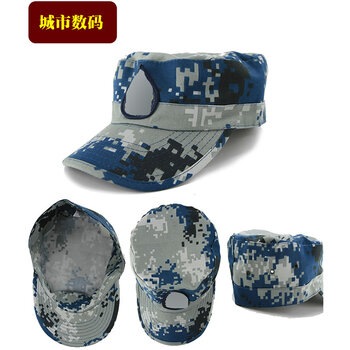 蓝斯丁 正品配发07武警夏迷彩帽子作训帽带徽章陆空海军迷彩帽子 城市