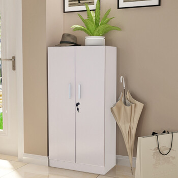 简约现代门外带锁鞋柜鞋橱大容量楼梯走道储物柜简易对开门阳台柜 两
