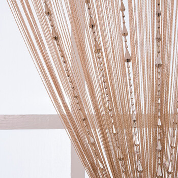 线帘加粗门帘隔断玄关客厅商场造型美容院装饰塑料珠子帘子 卡其色