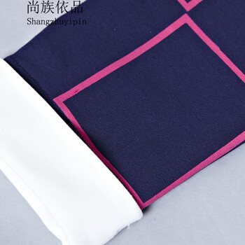 尚族依品2015新款休闲运动套装女士大码运动服长袖小西装三件套卫衣潮 蓝色 XL
