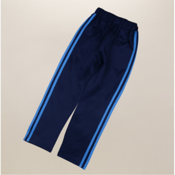 儿童长裤小学生春秋校服裤藏蓝色双绿边运动裤一道两条杠校裤男童 y