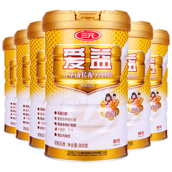 三元(san yuan 儿童奶粉爱益儿童成长配方奶粉4段3至6岁 一箱6罐