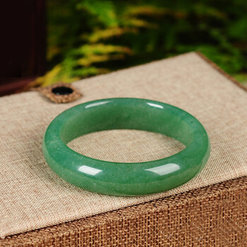 翡翠手镯深绿色女款玉镯子吊坠送送妈妈送玉器证书 52-53