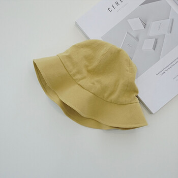 婴童装女宝宝帽子渔夫帽婴儿盆帽男小童出游海滩遮阳帽 牛油果色 均码