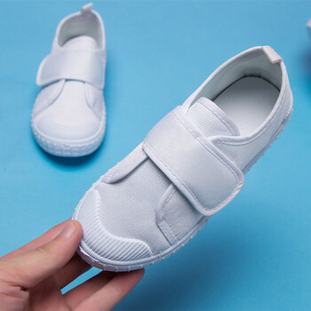 童雪2018年春季新款儿童小白鞋学生帆布球鞋男女幼儿学校纯白色运动