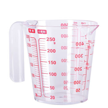 
                                        【展艺计量杯250/500ml】家用带刻度食品级透明塑料厨房用具带手柄树脂量杯奶茶称酸奶杯 【500ml  商用款】                
