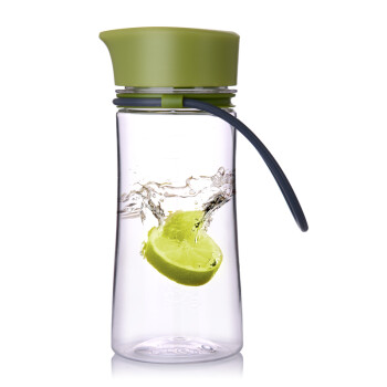 MIGO儿童塑料水杯子0.35L带盖便携运动水壶防漏随手杯 绿色
