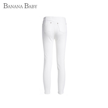 香蕉宝贝bananababy秋款白色修身显瘦铅笔裤小脚休闲裤D53K837 白色 S