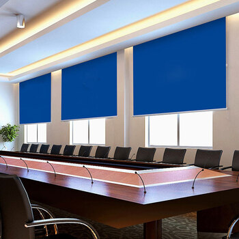 定做办公室商业广告写真油画布半全遮光遮阳防水工程卷帘窗帘 自定义