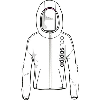 adidas阿迪达斯neo女装外套 2018夏新款皮肤衣防风运动休闲连帽夹克cv