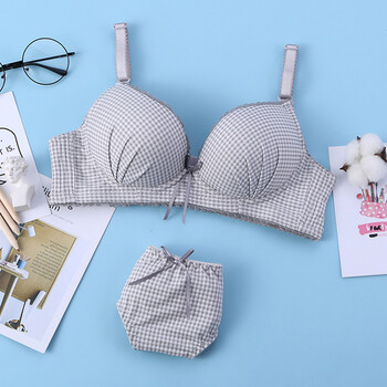 发育期内衣文胸套装少女17岁16岁初中高中学生性感胸罩纯棉无钢圈 408