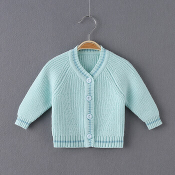 婴儿毛衣开衫男女宝宝纯棉针织衫春秋冬新生儿毛线衣外套0-3-6月9