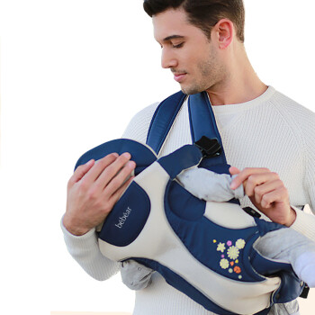 迪尼贝儿（DNBR）婴儿背带前抱式初生孩子新生儿抱带横抱式抱娃抱抱托后背式 A02蓝色