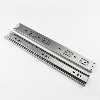 抽屉轨道 家具抽屉轨道静音钢珠电脑桌三节滑轨三折抽屉滑道导轨 10寸