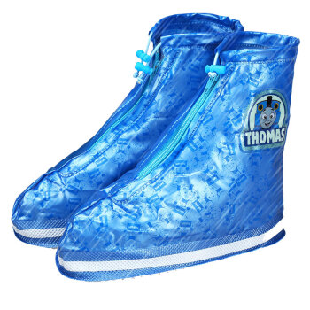 托马斯和朋友(Thomas&Friends)儿童便携式雨鞋套加厚平底男童防滑防水小学生雨靴套(夜光标)TXT-003  L码