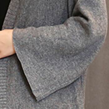 金巧依 2015秋装新款女 韩版流苏中长款针织衫纯色毛衣开衫大码宽松外套 YDL8803 灰色 L