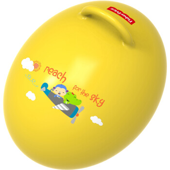 费雪(Fisher-Price)儿童玩具球 宝宝健身球充气玩具 蛋形跳跳球（黄色 赠充气脚泵）F0706H3生日礼物礼品