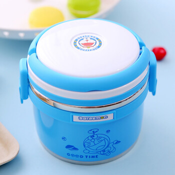 婴儿宝宝保温饭盒桶2层儿童学生可爱卡通饭桶保温桶304不锈钢手提=