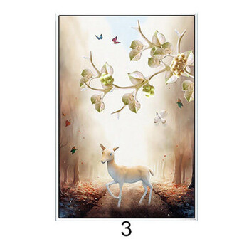 欧式玄关客厅沙发背景墙卧室三联画无框画装饰画挂画北欧麋鹿 3 60*80