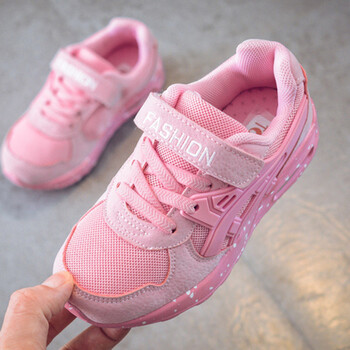 女童鞋春夏款儿童单鞋休闲鞋时尚透气韩版红鞋女童运动鞋 920粉色 21