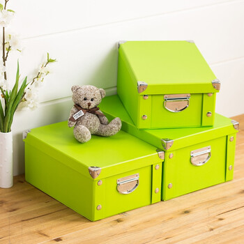 收纳盒纸质 文件收纳箱玩具衣服整理箱有盖 纸盒折叠装书储物箱子上新