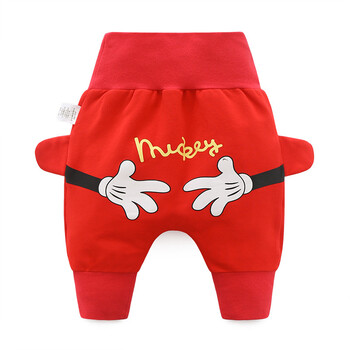 裤子3个月女宝宝春秋2女童春装2018新款1岁0大pp裤屁屁裤 12_红色卡通