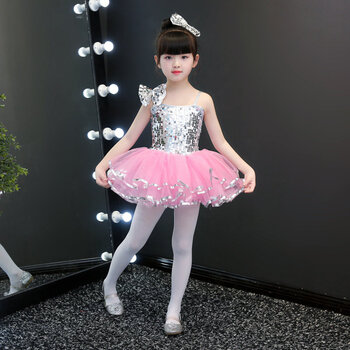 六一儿童节表演服女童蓬蓬纱裙幼儿园吊带演出服亮片爵士舞蹈服装