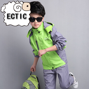 ectic童装2018秋季新款男女童中大童校服冲锋衣外套儿童户外服运动