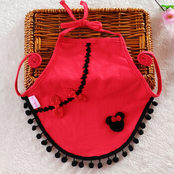 婴儿肚兜纯棉 新生儿小兜兜夏季女宝宝护肚脐-3-6个月四季通用薄 红色