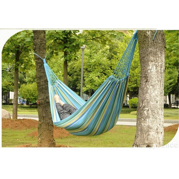单人秋千帆布吊床户外野营公园休闲家用睡觉送绑绳子踏青装备 200*150