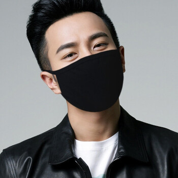 明星同款黑色口罩男女潮款韩版夏季薄款创意骑行防晒防风 kz-纯黑口罩