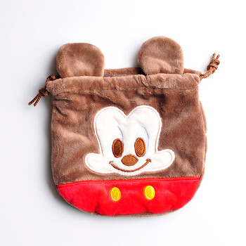 卡通毛绒抽绳束口袋 便携手机零钱收纳袋 可爱卫生棉包杂物整理袋 小