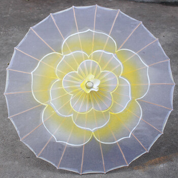 透明装饰花伞茉莉情怀舞蹈演出伞跳舞道具伞古典舞表演工艺伞 黄色