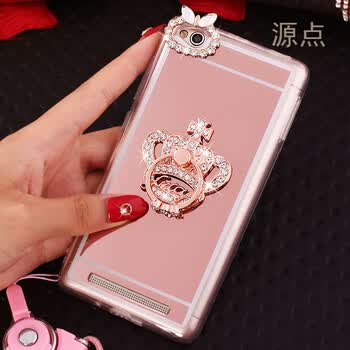小米红米3手机壳redmi 3手机保护套hongmi吊绳miui软外3带钻潮女 玫瑰