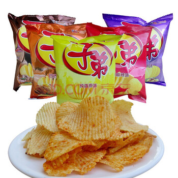 10袋子弟薯片45克 袋云南特产小吃休闲食品办公室零食土豆片黑椒牛扒味45克 图片价格品牌报价 京东