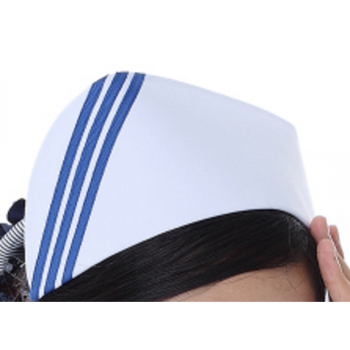 护士帽粉蓝白色护士燕尾帽护士帽斜杠实习护士帽lwh 白色三斜杠 均码