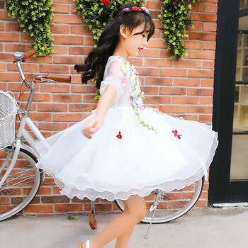 女童夏装连衣裙2018新款春秋7儿童装5洋气裙子10小女孩公主裙6岁 白色