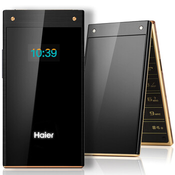 海尔（Haier）M316 移动/联通2G 翻盖老人手机 钢琴黑