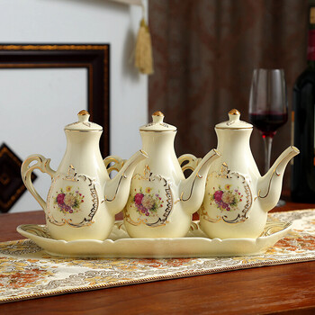 厨房用品盐罐陶瓷调料瓶罐调味料盒家用油瓶醋壶调味罐套装组合装