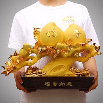 80送父母老人创意生日礼物 福寿如意(镀金)