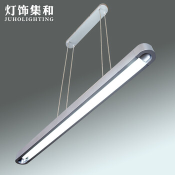 集和 商业长条直尺工作吊灯 简约现代T5办公室吊灯 创意书房照明灯具 60cm双管吊灯