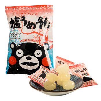 日本进口糖果 大仓 熊本梅子盐味糖 85g 日本熊本熊糖果 休闲零食品