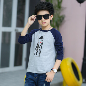 男童长袖t恤春秋装155中大童6秋季7上衣10-12小学生13岁男孩8 帽子款