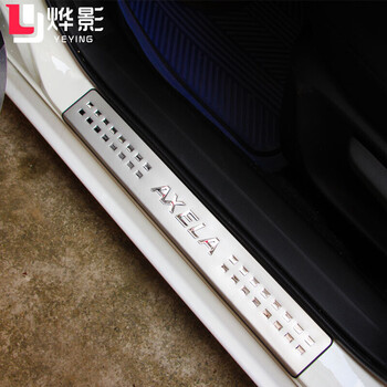 轩翼新马自达3昂克赛拉迎宾踏板改装不锈钢内外置门槛条踏板141617款