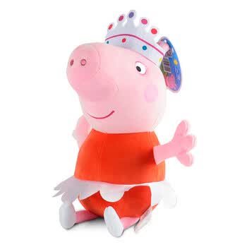 小猪佩奇乔治毛绒玩具儿童公仔类玩偶peppa pig 芭蕾猪 小号(19cm左右