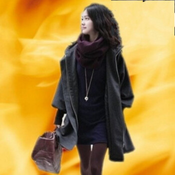恋在七夕秋冬新款特大码女装韩版胖MM加肥加大码毛呢大衣女士修身显瘦加棉加厚风衣女外套女 碳灰色夹棉加厚 6XL适合220斤人