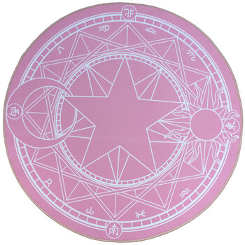 少女心粉色可爱魔法阵圆形试衣镜动漫电脑椅地垫 嫩粉色 粉白魔法阵