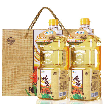 塔原中粮塔原红花籽油1.8Lx2瓶（礼盒装）新疆红花物理压榨一级食用油