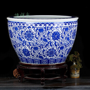 画尚陶瓷缸大号家用客厅金鱼缸水缸乌龟缸碗莲荷花睡莲花盆 洋莲中号