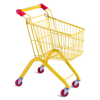 鼎昌购物车小孩子迷你超市手推车宝宝金属玩具车童趣车小推车 黄色车